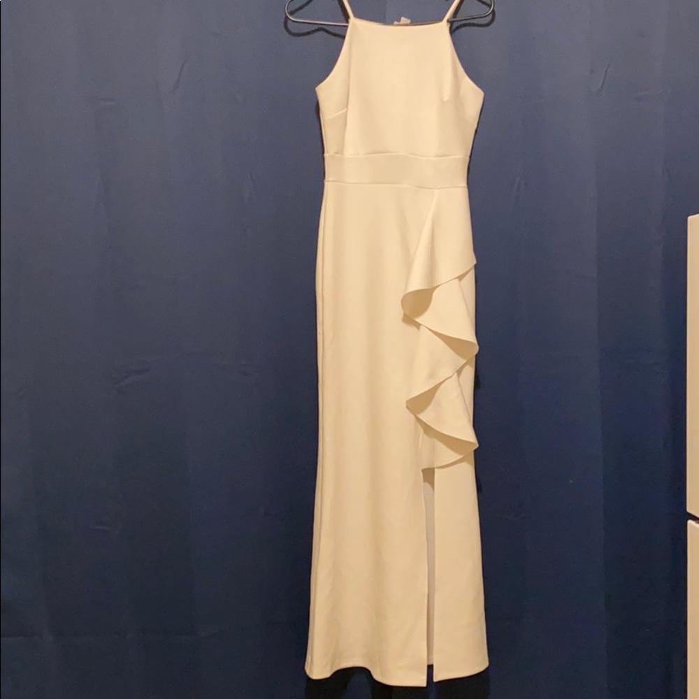 Gorgeous White Spaghetti Strap Dress w/Split